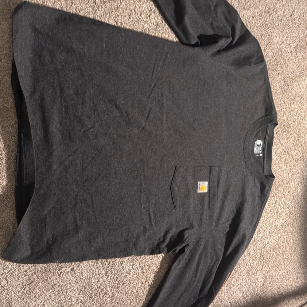 Carhartt Gray Long Sleeve Tee with Crew Neck